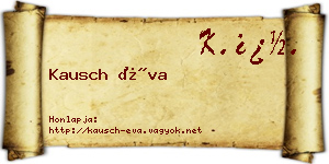 Kausch Éva névjegykártya